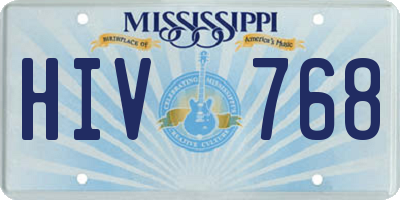 MS license plate HIV768