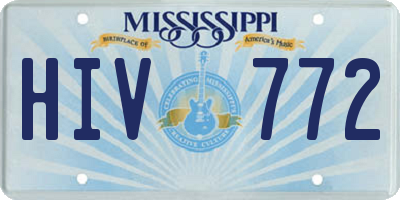 MS license plate HIV772
