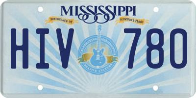 MS license plate HIV780