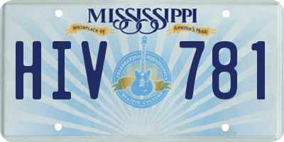MS license plate HIV781
