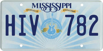MS license plate HIV782