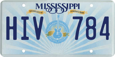 MS license plate HIV784