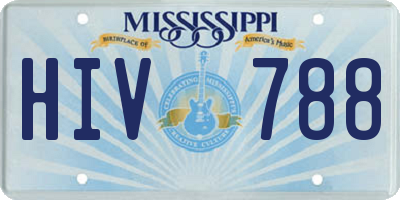 MS license plate HIV788