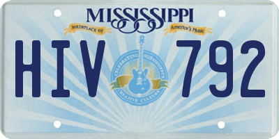 MS license plate HIV792