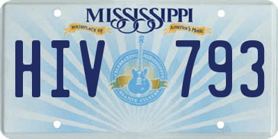 MS license plate HIV793