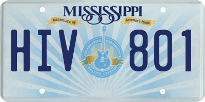 MS license plate HIV801