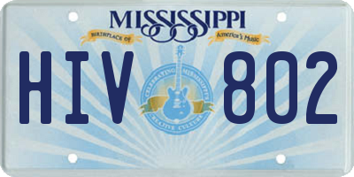 MS license plate HIV802