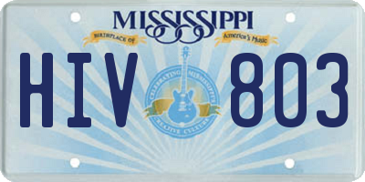 MS license plate HIV803