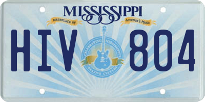 MS license plate HIV804