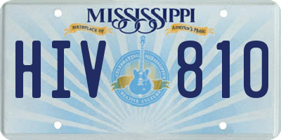 MS license plate HIV810