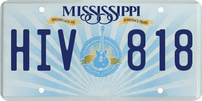 MS license plate HIV818