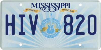 MS license plate HIV820