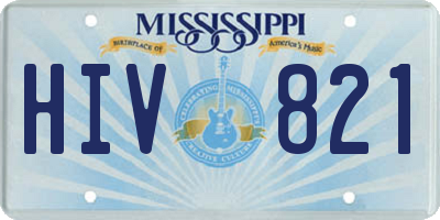 MS license plate HIV821