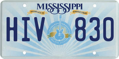 MS license plate HIV830