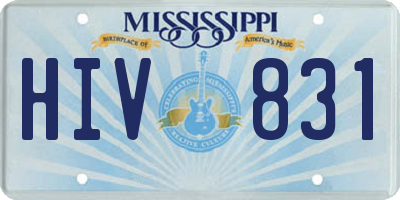 MS license plate HIV831