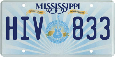 MS license plate HIV833