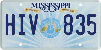 MS license plate HIV835