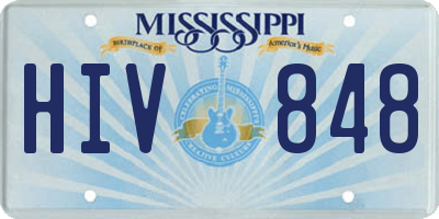 MS license plate HIV848