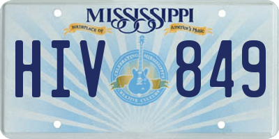 MS license plate HIV849