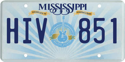 MS license plate HIV851