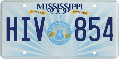 MS license plate HIV854
