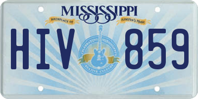 MS license plate HIV859