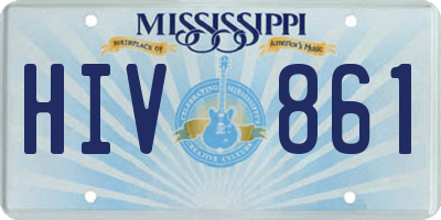 MS license plate HIV861