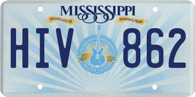 MS license plate HIV862