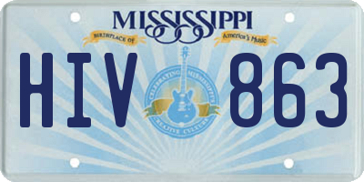 MS license plate HIV863