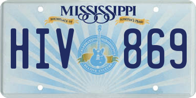 MS license plate HIV869
