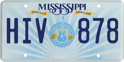 MS license plate HIV878