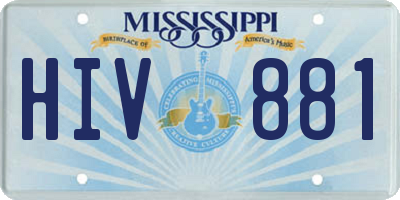 MS license plate HIV881