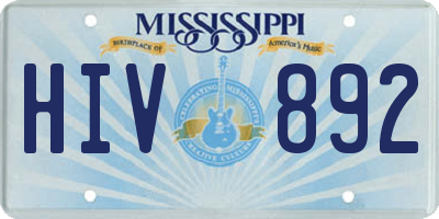 MS license plate HIV892