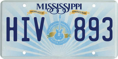 MS license plate HIV893