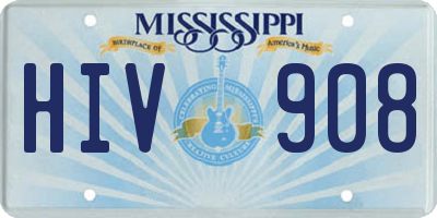 MS license plate HIV908