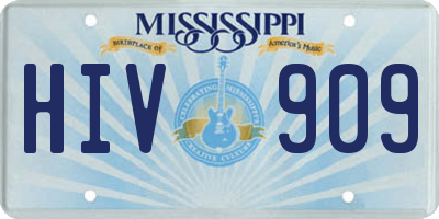 MS license plate HIV909