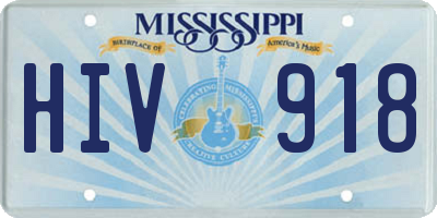 MS license plate HIV918
