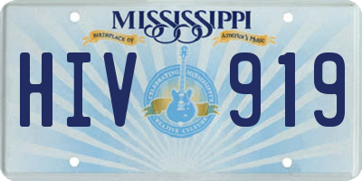 MS license plate HIV919