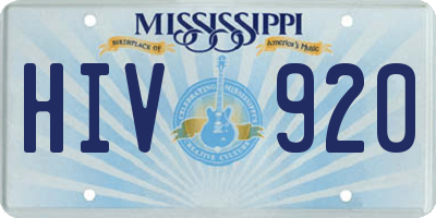 MS license plate HIV920