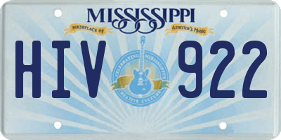 MS license plate HIV922