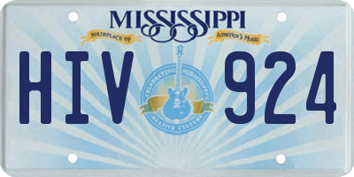 MS license plate HIV924