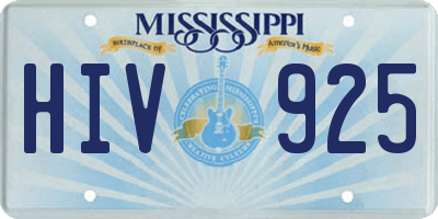 MS license plate HIV925
