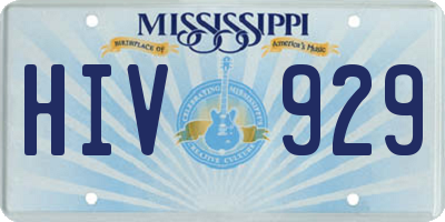 MS license plate HIV929