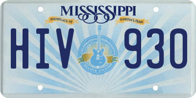 MS license plate HIV930