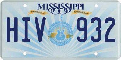 MS license plate HIV932