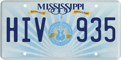 MS license plate HIV935