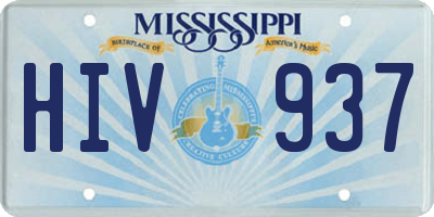 MS license plate HIV937