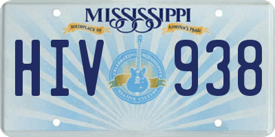 MS license plate HIV938
