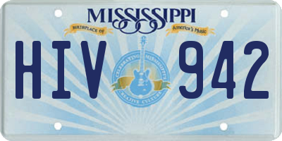 MS license plate HIV942