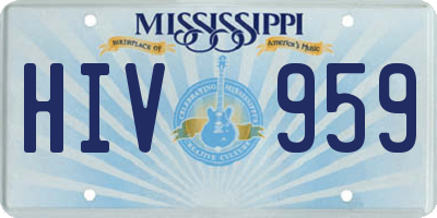 MS license plate HIV959